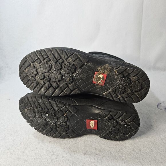 NORTHFACE Snow Boots Black Sz 8.5 Thermoball Leather Lace Up Winter - Picture 6 of 6